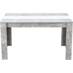 Esstisch INOSIGN Domus Tische Gr. B/H/T: 135 cm x 74,5 cm x 80,5 cm, grau (beton, opaque weiß) Esstische rechteckig Mittelplatte in schwarz Farbe
