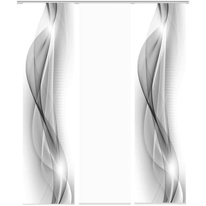 Flächenvorhang , Grau , Textil , Abstraktes , 3x60x245 cm , mit Paneelwagen , Wohntextilien, Gardinen & Vorhänge, Schiebegardinen