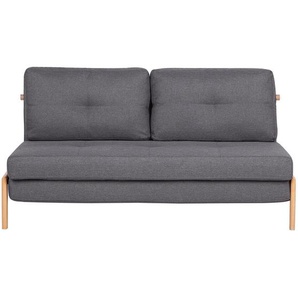 Sofa Grau Polsterbezug Polsterbezug 2-Sitzer Schlaffunktion Minimalistisch Wohnzimmer