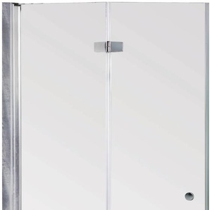 Dusch-Falttür SANOTECHNIK Sanoflex Duet Duschtüren Gr. H: 195 cm, nur links montierbar, mit Antikalk-Versiegelung, grau (chromfarben) Duschtüren