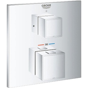 Unterputzarmatur GROHE Grohtherm Cube Armaturen Gr. H: 15,8 cm, grau (chrom) Waschtischarmaturen Thermostat-Brausebatterie für Rapido SmartBox