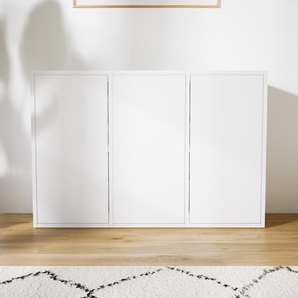 Sideboard Weiß - Designer-Sideboard: Türen in Weiß - Hochwertige Materialien - 118 x 80 x 34 cm, Individuell konfigurierbar