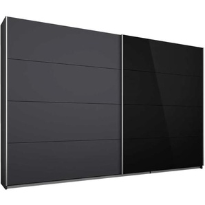 Schwebetürenschrank Quadra in grau metallic/Glas schwarz, Breite ca. 271 cm