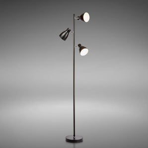 Chadwic Design Stehlampe Metall Schwenkbar Schwarz 3x E27 H: 166cm