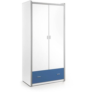 Kleiderschrank BONNY-12, 2-trg, 100cm, Weiß Blau