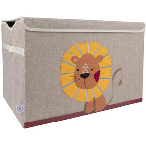 Grosse Spielzeugbox fürs Kinderzimmer, Löwe, natur, 36 x 36 x 51 cm, von Bieco