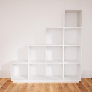 Schallplattenregal Weiß - Modernes Regal für Schallplatten: Hochwertige Qualität, einzigartiges Design - 156 x 162 x 34 cm, Selbst designen