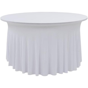 2 Stück Stretch-Tischdecken mit Rand Weiß 180 x 74 cm