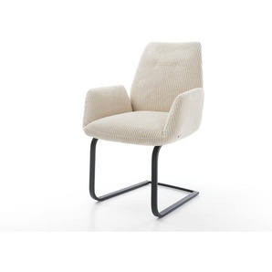 Schwingstuhl Zoa-Flex Cord Beige Freischwinger flach Schwarz, Esszimmerstühle