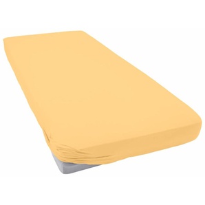 Spannbettlaken IRISETTE Royal 3 Bettlaken B/L: 180-200 cm x 190-220 cm (1 St.), Jersey, 27 cm, gelb Bettlaken Betttücher
