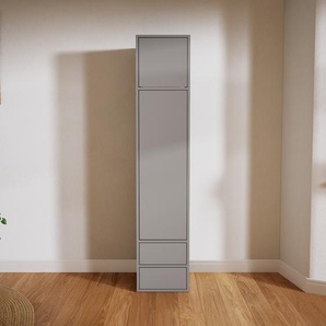 Aktenschrank Grau - Büroschrank: Schubladen in Grau & Türen in Grau - Hochwertige Materialien - 41 x 195 x 47 cm, Modular