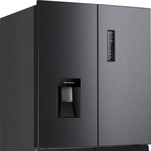 D (A bis G) HANSEATIC Side-by-Side Kühlschränke No Frost schwarz (schwarzes edelstahl) Kühl-Gefrierkombinationen