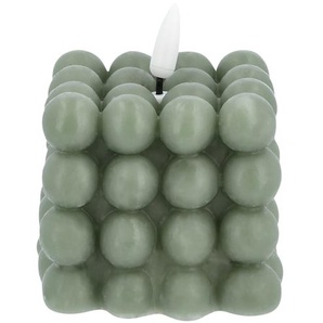 LED Kerze Bubble - grün - Kunststoff, Wachs - 7,5 cm - 7,5 cm - 7 cm | Möbel Kraft