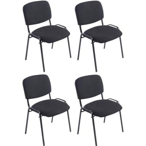 4er Set Stühle XL Ken Stoff schwarz