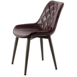 Stuhl-Set , Violett , Metall, Textil , 51x80x60 cm , abwischbar , Esszimmer, Stühle, Esszimmerstühle