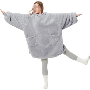 Bedsure Hoodie Pullover Mit Kaputze Decke Mit Ärmeln - Grau - 95 X 85 Cm
