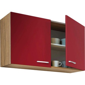 RESPEKTA Küchenzeile, mit Duo-Kochplattenfeld und Kühlschrank, Breite 100 cm F (A bis G) B: rot Küchenzeile Küchenzeilen Elektrogeräte -blöcke Küchenmöbel