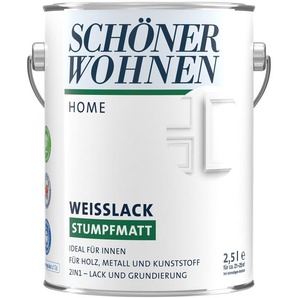 SCHÖNER WOHNEN-Kollektion Weißlack Home Weisslack, (1), 2,5 Liter, weiß, stumpfmatt, vergilbungsbeständiger Acryllack l weiß Farben Lacke Nachhaltige Artikel Aktionen Themen