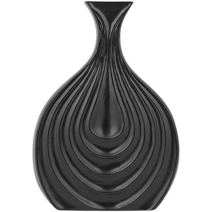 Dekovase Schwarz 18 x 25 cm Keramik Pflegeleicht Wohnartikel Unregelmässige Form Modern