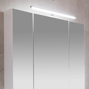 Spiegelschrank SCHILDMEYER Irene Schränke Gr. B/H/T: 80 cm x 75,5 cm x 16 cm, weiß Spiegelschränke Schränke Breite 80 cm, 3-türig, LED-Beleuchtung, Schalter-Steckdosenbox