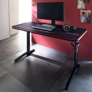 Computer Schreibtisch in Schwarz 140 cm breit