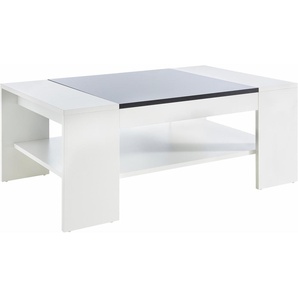 Couchtisch HELA Tische B/H/T: 111 cm x 44 cm x 67 cm, Einlegeplatte, schwarz-weiß Couchtisch Eckige Couchtische eckig Tisch mit Einlageplatte