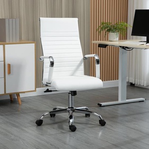 VINSETTO Bürostuhl mit Schaukelfunktion Weiß 54 cm x 62 cm x 114 cm