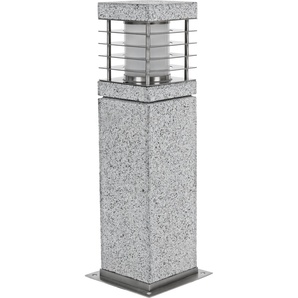 Sockelleuchte HEITRONIC La Mer Lampen Gr. 1 flammig, Höhe: 40 cm, 1 St., grau Sockelleuchten Standleuchte, Außenlampe, aus echtem Granit, seewasserbeständig