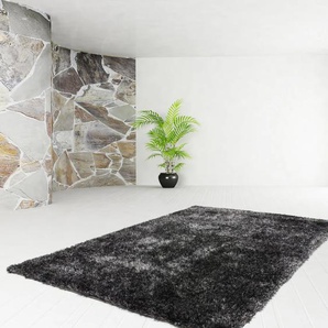 Hochflor-Teppich KAYOOM Diamond 700 Teppiche Gr. B/L: 200 cm x 290 cm, 45 mm, 1 St., grau (anthrazit) Esszimmerteppiche Besonders weich durch Microfaser, Wohnzimmer