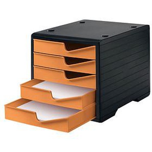 styro Schubladenbox styroswingbox  apricot DIN A4 mit 5 Schubladen