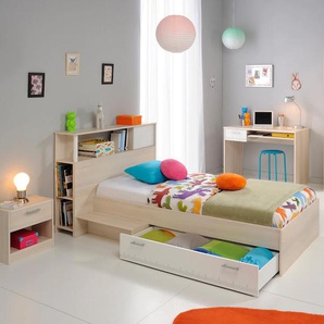 Jugendzimmer-Set PARISOT Charly Schlafzimmermöbel-Sets Gr. Set mit 3-türigem Kleiderschrank, weiß (akaziefarben, weiß) Kinder Komplett-Kinderzimmer Schlafzimmermöbel-Sets