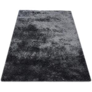 Hochflor-Teppich ANDAS Diamond Teppiche Gr. B/L: 240 cm x 320 cm, 45 mm, 1 St., grau (anthrazit) Esszimmerteppiche Microfaser, fußbodenheizungsgeeignet, Melange-Effekt, strapazierfähig
