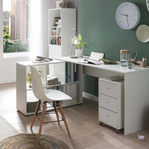 Schreibtisch mit integriertem Regal »Serie 400« - schwarz - Holz -