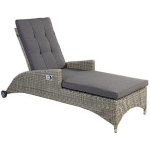 Garten-Sonnenliege Ares, Geflecht Polyrattan stone grey