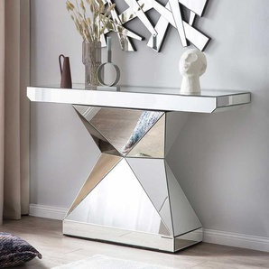 Design Konsolentisch aus Spiegelglas rechteckiger Tischplatte