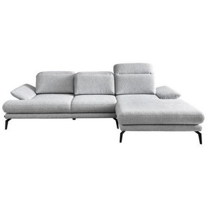 Stylife Wohnlandschaft , Hellgrau , Textil , 4-Sitzer , Ottomane rechts, L-Form , 289x180 cm , Stoffauswahl, seitenverkehrt erhältlich, Hocker erhältlich , Wohnzimmer, Sofas & Couches, Wohnlandschaften, Ecksofas