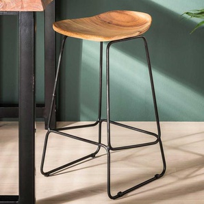 Barstühle aus Akazie Massivholz und Metall Loft Design (4er Set)