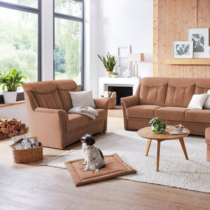 VILLA BECK Polstergarnitur Lugano, (Set, 3-tlg), Kopfteilverstellung, in Sitzhöhe 46 cm, 3-Sitzer und 2x Sessel