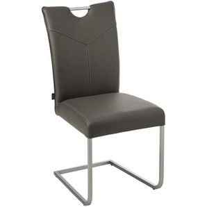 Novel Schwingstuhl , Braun, Edelstahl , Metall, Leder , Echtleder , Dickleder , U-Form , 48x98.5x62 cm , Esszimmer, Stühle, Esszimmerstühle, Schwingstühle