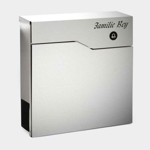 Edelstahl Briefkasten mit FUNKKLINGEL Postkasten Wandbriefkasten Izzy
