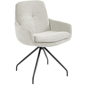 Stuhl Biloxi mit Armlehnen, light grey, inkl. Drehfunktion