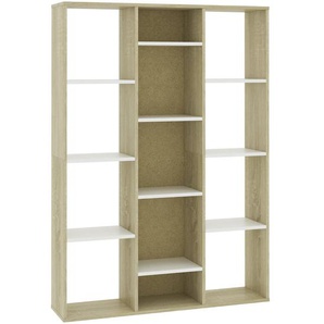 Raumteiler/Bücherregal Weiß Sonoma-Eiche 100x24x140 cm
