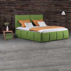 Bett in Grün Microvelour modern (dreiteilig)