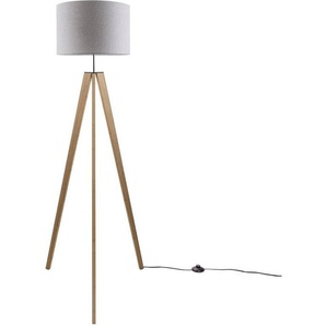 Paco Home Stehlampe Canvas uni Color, ohne Leuchtmittel, Stehlampe Vintage Fuß LED Lampe Wohnzimmer Skandinavischer Stil E27
