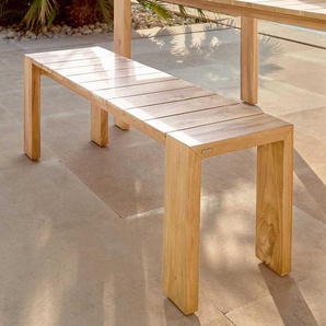 Teak Gartensitzbank aus Massivholz 45 cm Sitzhöhe
