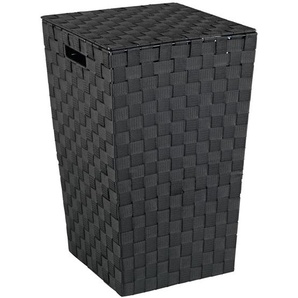 Wenko Wäschetruhe Adria Square Fassungsvermögen 48 L, Polypropylen, schwarz, 33 x 33 x 53 cm