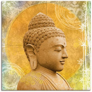 Wandbild ARTLAND Buddha II Bilder Gr. B/H: 100 cm x 100 cm, Leinwandbild, goldfarben Bild Poster Bilder als Alubild, Leinwandbild, Wandaufkleber oder in versch. Größen