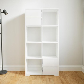 Aktenschrank Weiß - Flexibler Büroschrank: Schubladen in Weiß - Hochwertige Materialien - 79 x 158 x 34 cm, Modular