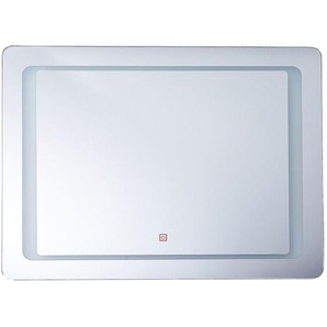Wandspiegel 80 x 60 cm Rechteckig mit LED Beleuchtung Antibeschlagsystem Touch Sensor-Schalter Modern