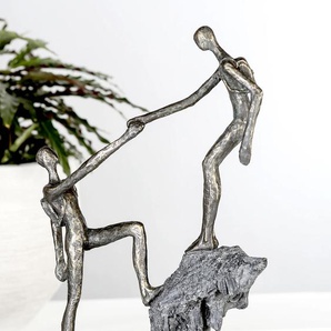Dekofigur CASABLANCA BY GILDE Skulptur Ankunft, bronzefarben/grau Dekofiguren Gr. B/H/T: 25 cm x 42 cm x 8 cm, orange (bronzefarben, grau) Figuren Skulpturen bronzefarbengrau, Polyresin